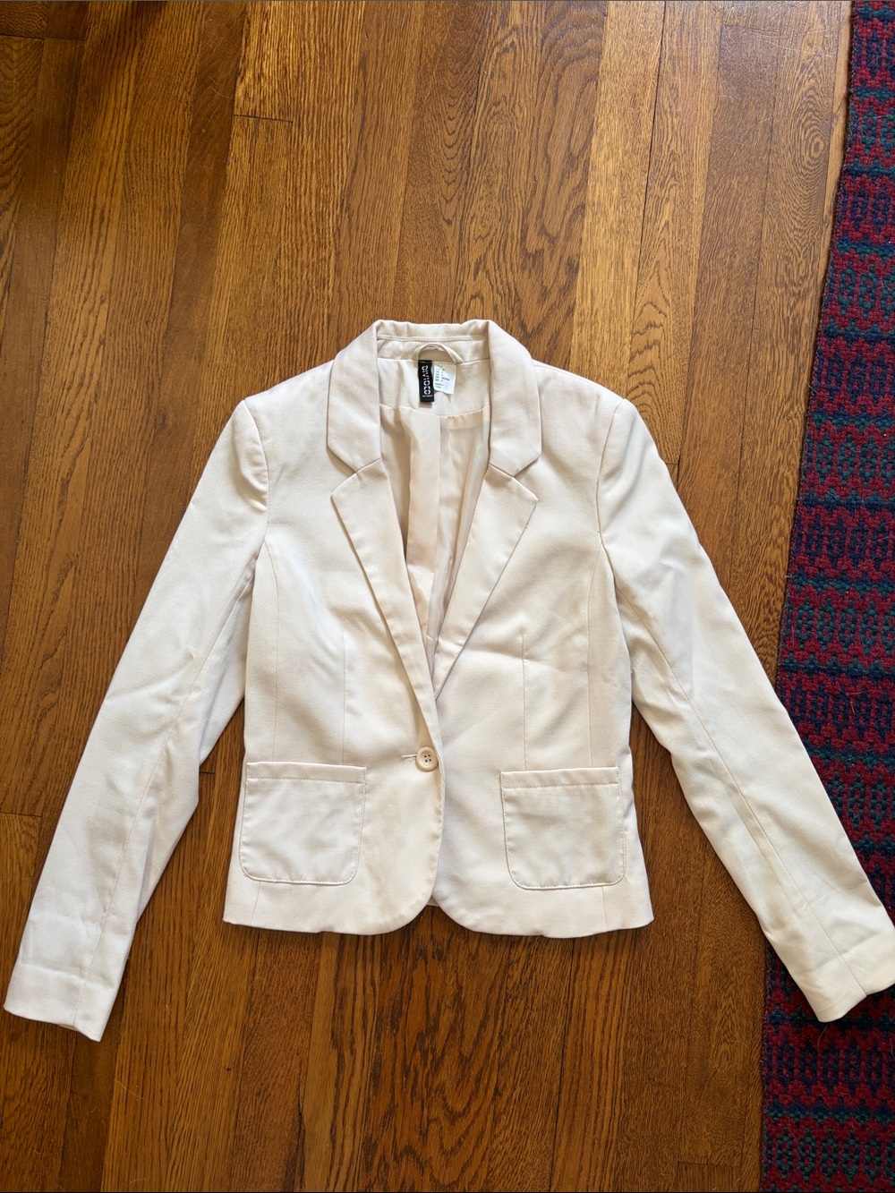 H&M Women's Cream Single-Button Tailored Blazer